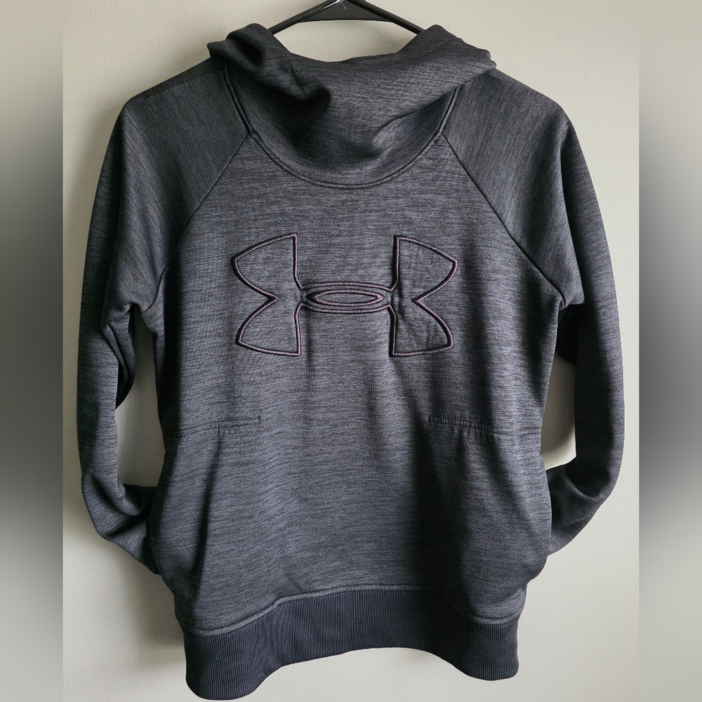 Under Armour Women's Dark Gray Hoodie, Loose Fit XS